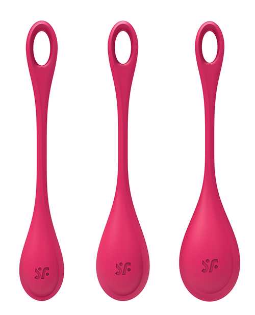 Satisfyer Yoni Power 1 Silicone Weighted Ben Wa Balls Set - Red