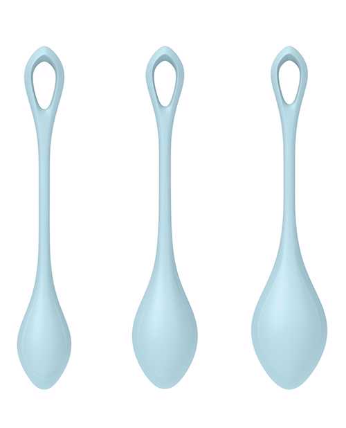 Satisfyer Yoni Power 2 Silicone Weighted Ben Wa Balls Set - Light Blue