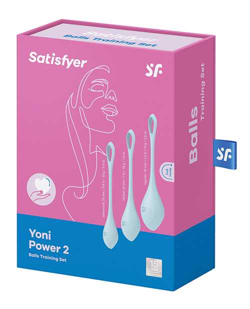 Satisfyer Yoni Power 2 Silicone Weighted Ben Wa Balls Set - Light Blue