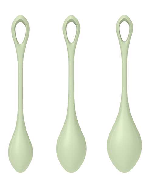 Satisfyer Yoni Power 2 Silicone Weighted Ben Wa Balls Set - Light Green