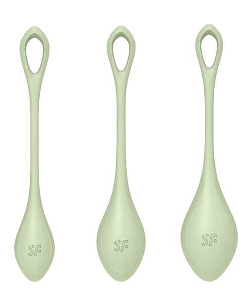 Satisfyer Yoni Power 2 Silicone Weighted Ben Wa Balls Set - Light Green