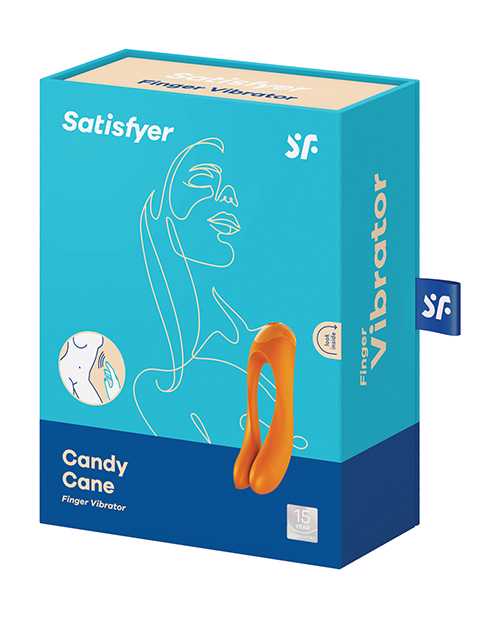 Satisfyer Candy Cane Silicone Rechargeable Mini Vibrator - Orange