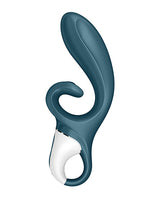 Satisfyer Hug Me Rechargeable Silicone Vibrator with Clitoral Stimulation - Grayblue