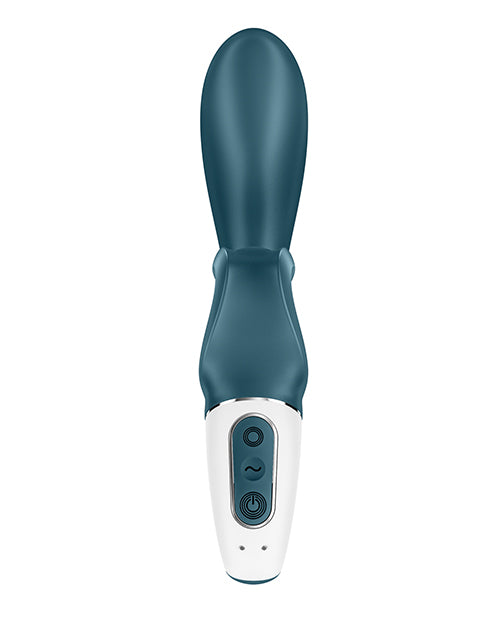 Satisfyer Hug Me Rechargeable Silicone Vibrator with Clitoral Stimulation - Grayblue