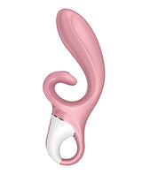 Satisfyer Hug Me Rechargeable Silicone Vibrator with Clitoral Stimulation - Pink