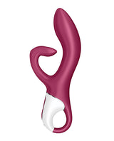 Satisfyer Embrace Me Silicone Rechargeable Vibrator with Clitoral Stimulation - Berry