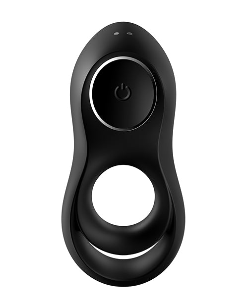 Satisfyer Lengendary Duo Silicone Vibrating Cock and Ball Ring - Black