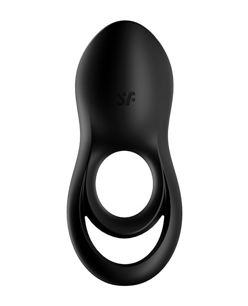 Satisfyer Lengendary Duo Silicone Vibrating Cock and Ball Ring - Black