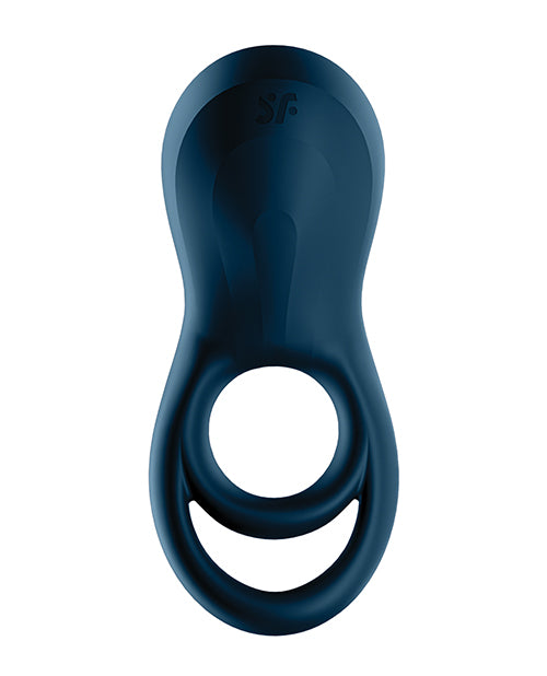 Satisfyer Epic Duo Silicone Vibrating Cock and Ball Ring - Blue