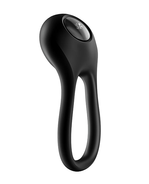 Satisfyer Majestic Duo Silicone Vibrating Cock and Ball Ring - Black