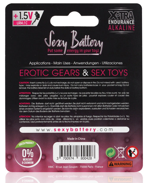 Sexy Battery Xtra Endurance Alkaline Batteries LR14 C/ 1.5V (2 Pack)