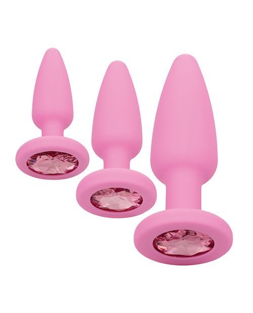 First Time Crystal Booty Kit Silicone Probes (3 piece) - Pink