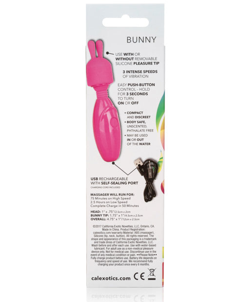 Tiny Teasers Bunny USB Rechargeable Mini Wand - Pink