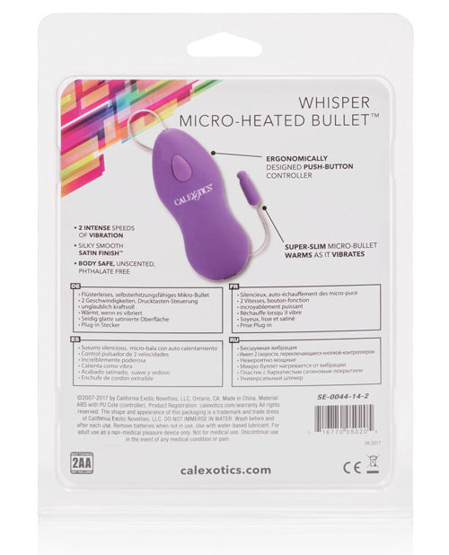 Whisper Micro Warming Bullet with Wired Remote Control - Purple