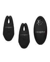 Silicone Remote Controlled Rechargeable Nipple Clamps - Black