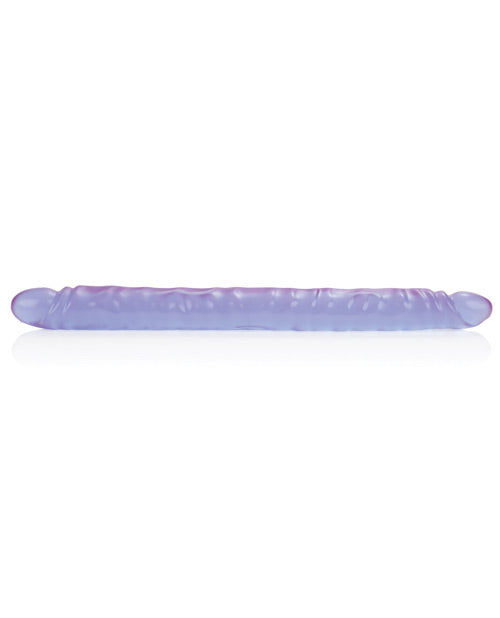 17" Slim Jim Duo Veined Super Slim Dong - Reflective Gel Purple