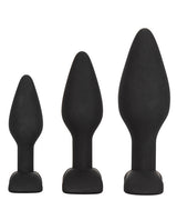 Silicone Anal Exerciser Anal Plug Set (3 Per Set) - Black