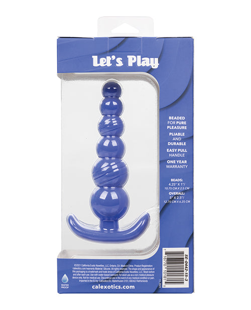 Cheeky X-6 Beads Silicone Anal Probe - Blue