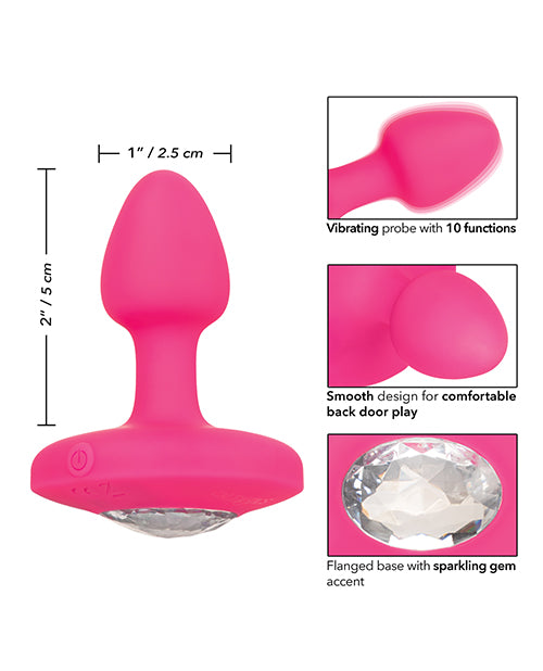 Cheeky Gems Rechargeable Silicone Vibrating Probe - Small - Pink