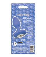 Cheeky Gems Rechargeable Silicone Vibrating Plug - Medium - Blue