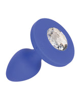 Cheeky Gems Rechargeable Silicone Vibrating Plug - Medium - Blue