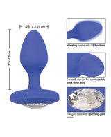 Cheeky Gems Rechargeable Silicone Vibrating Plug - Medium - Blue