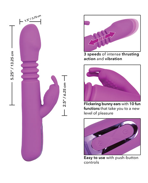 Jack Rabbit Elite Thrusting Rabbit Silicone Rechargeable Rabbit Vibrator - Purple