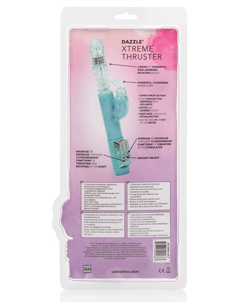 Dazzle Xtreme Thruster Beaded Rabbit Vibrator Waterproof Blue