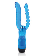 Dual Penetrator Vibrator with Anal Beads- Blue