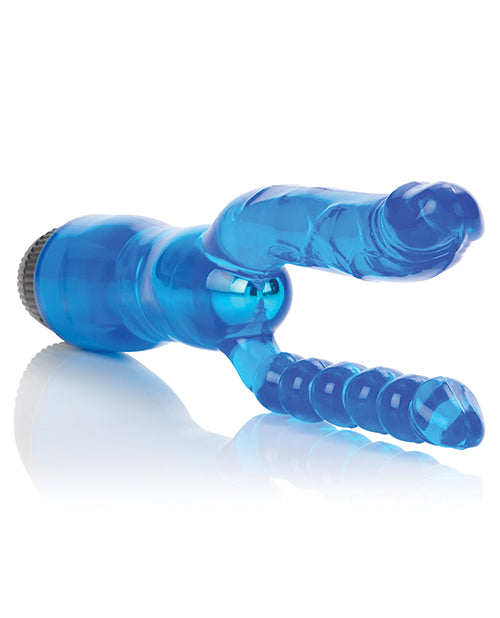 Dual Penetrator Vibrator with Anal Beads- Blue