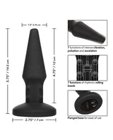 Bionic Beaded Rimming Probe Rechargeable Silicone Anal Stimulator - Black