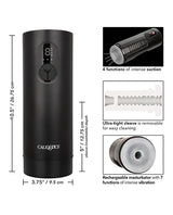 Bionic Sucking and Vibrating Rechargeable Anal Masturbator - Black