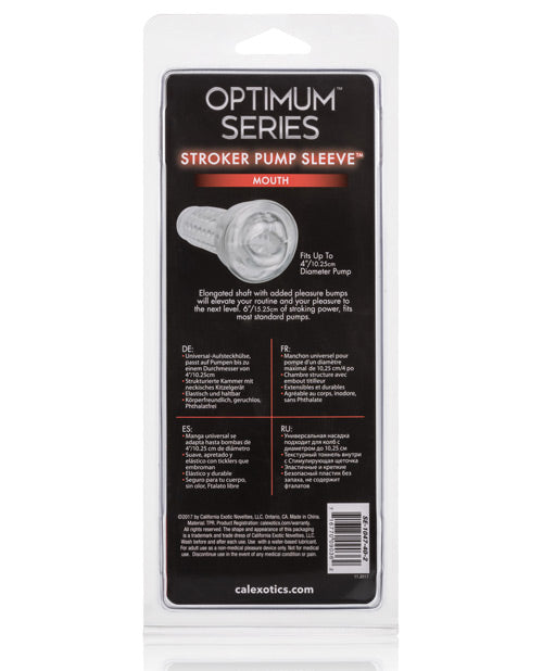 Optimum Series Stroker Pump Sleeve Masturbator - Mouth - Clear