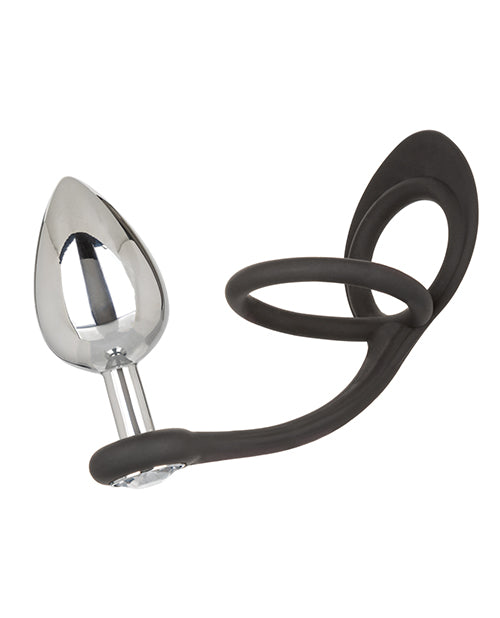 Star Fucker XL Teardrop Plug Silicone Dual Enhancer - Black