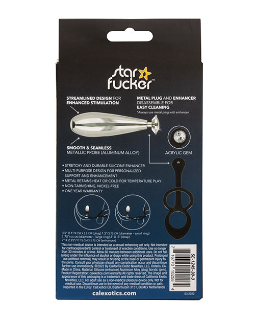 Star Fucker Glider Plug Silicone Dual Enhancer - Black