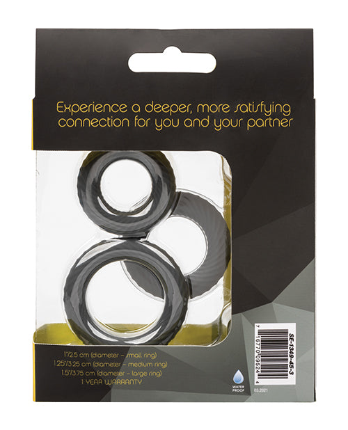 Link Up Ultra Soft Ultimate Set Silicone Cock Rings (Set of 3) - Gray