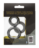 Link Up Ultra Soft Ultimate Set Silicone Cock Rings (Set of 3) - Gray