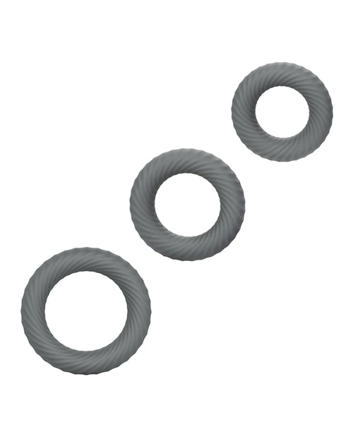 Link Up Ultra Soft Ultimate Set Silicone Cock Rings (Set of 3) - Gray