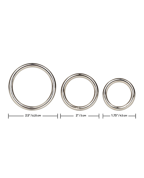 Silver Cock Rings (3 Piece Set) - Silver