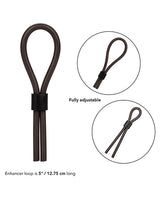 Silicone Stud Lasso Adjustable Cock Tie - Black