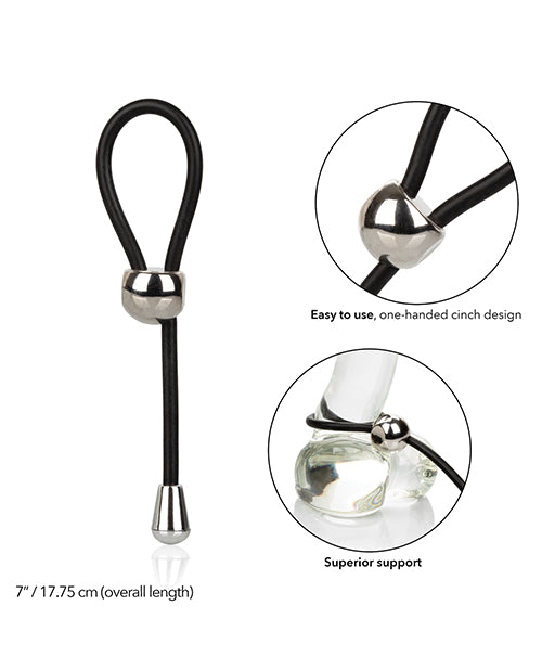 E-Z Cinch Silicone Lasso Adjustable Cock Tie - Black