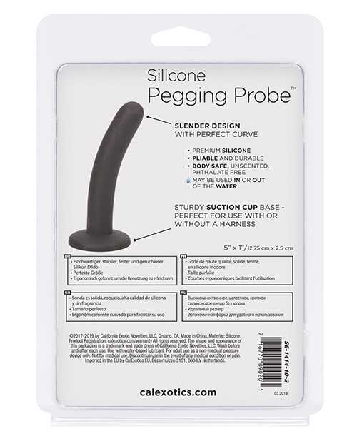 Silicone Pegging Probe Butt Plug - Black