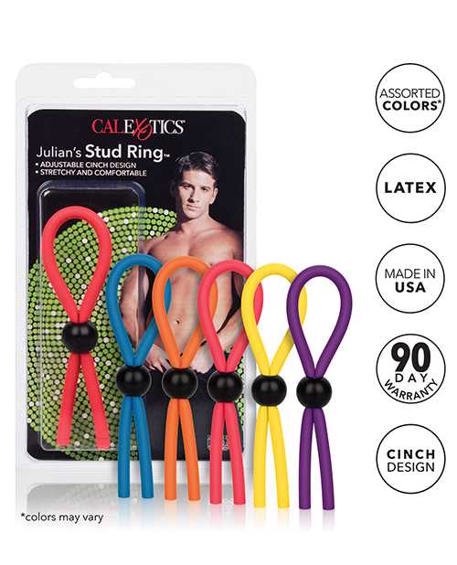 Julians Stud Ring Lasso Adjustable Cock Tie - Multicolored