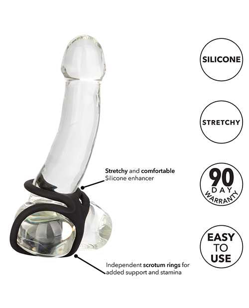 Silicone Ball Spreader Cock Ring - Black