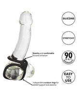 Silicone Ball Spreader Cock Ring - Black