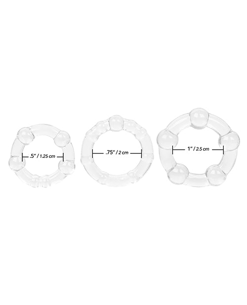 Island Rings Cock Rings (3 piece set) - Clear