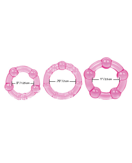 Island Rings Cock Rings (3 piece set) - Pink