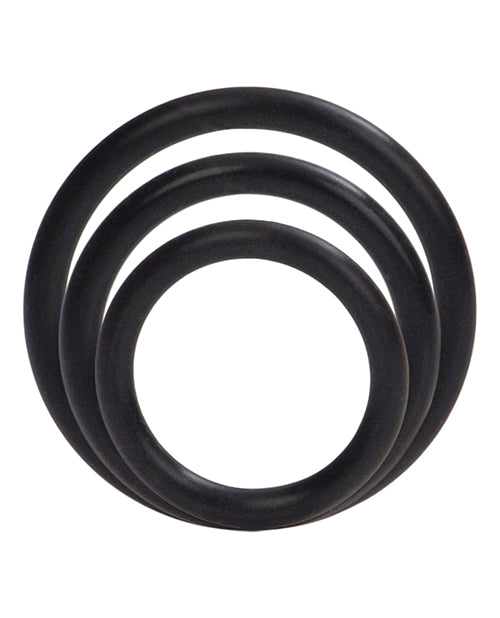 Silicone Support Rings Cock Rings (3 Piece Set) - Black