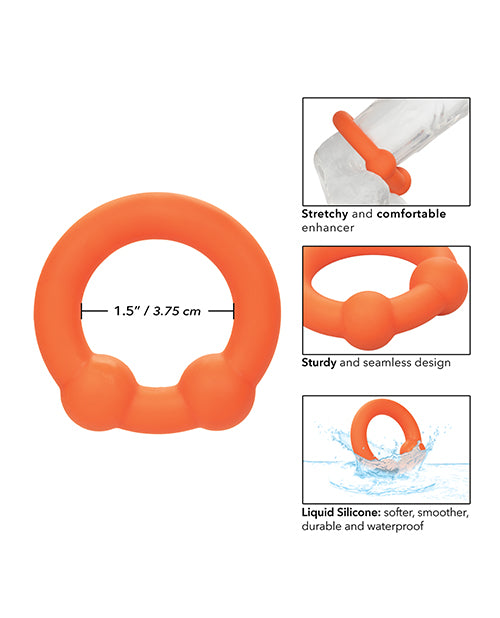 Alpha Liquid Silicone Dual Ball Ring - Orange