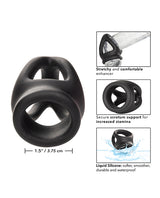 Alpha Liquid Silicone Dual Cage and Ring - Black